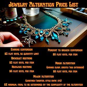 Live Show - Jewelry Alteration Price List